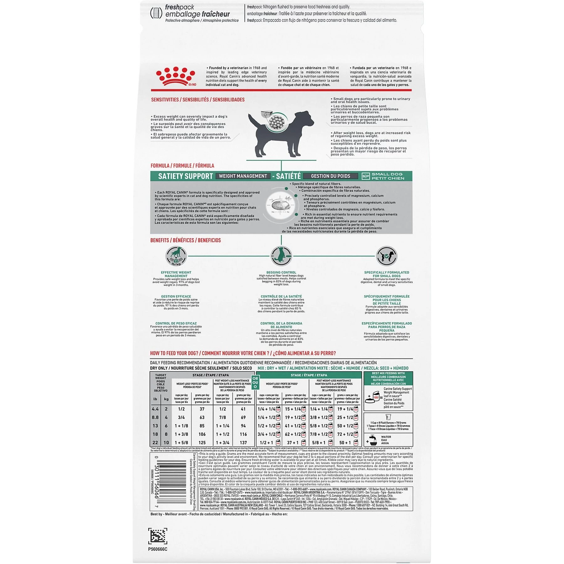 Royal Canin Veterinary Diet Adult Satiety Support Weight Management Small Breed Dry Dog Food - Image 2