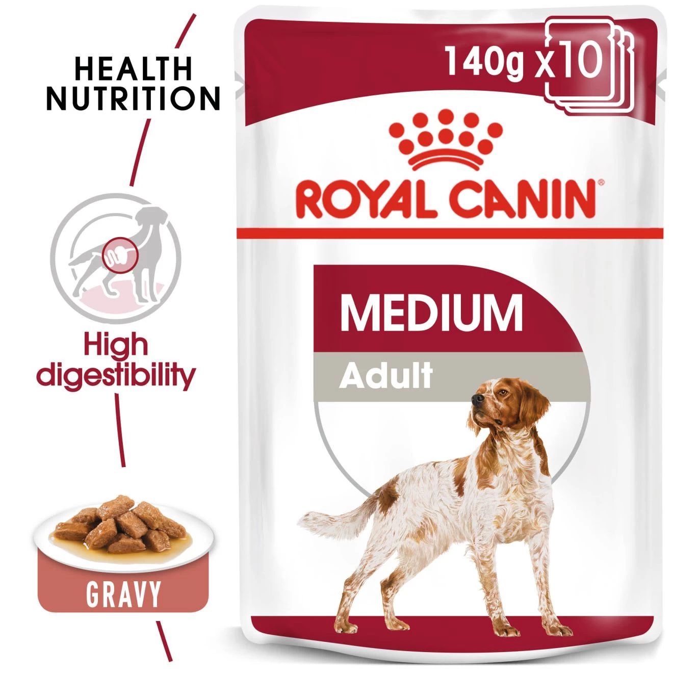 Royal Canin Medium Adult Wet Dog Food In Gravy - 10 X 140g By Royal Canin