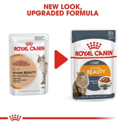 Royal Canin Intense Beauty Care In Gravy Adult Wet Cat Food Pouches - Image 2